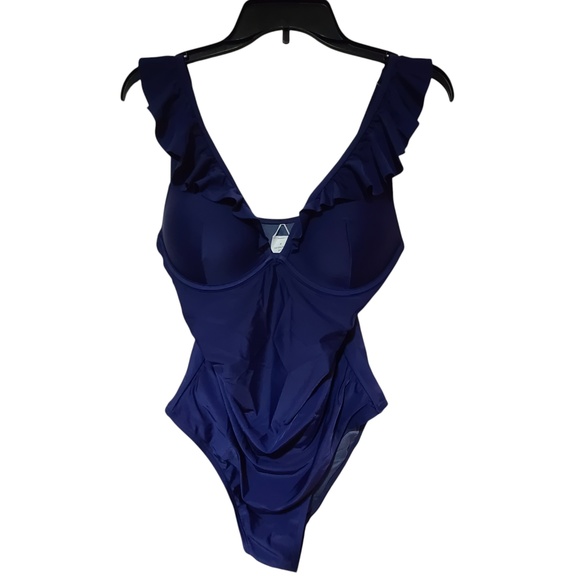 Cupshe Blue Bust-Enhancing Flutter Strap One-Piece Suit - Medium *New with Tags* - Picture 1 of 5